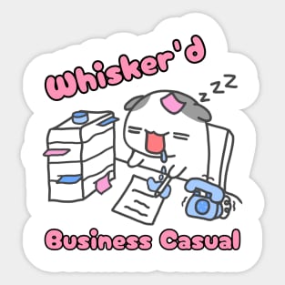 Whisker'd Business Casual Play on words for cat lovers Sticker